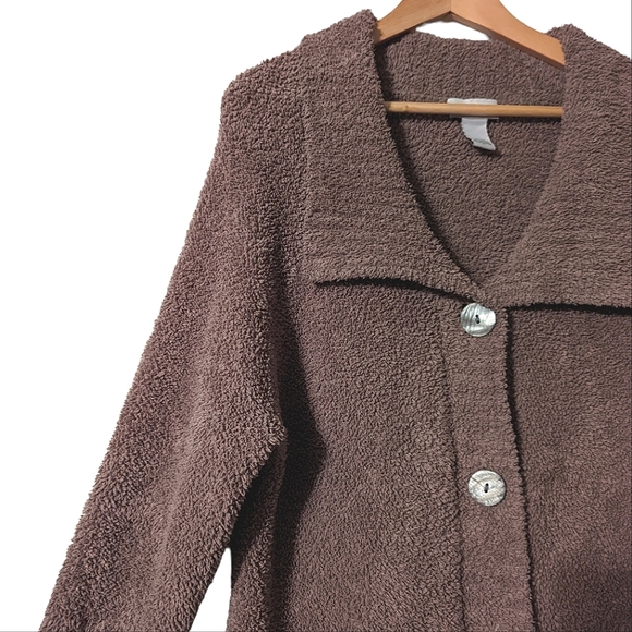 Soft Surroundings Cozy Button Front Long Line Collared Long Sleeve Cardigan - Picture 7 of 8